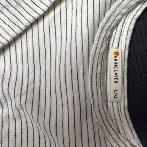 Marine Layer Black and White Striped Top